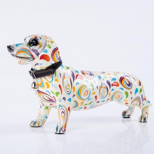GIBOX Multicolor Dachshund Graffiti Design Dog Decor Showpiece | Cute Animal Canine Figuirine for Living Room, Office Desk | Ideal Gift for Dog Lovers | Resin Puppy Table Accent (Dachshund Long) - Image 5