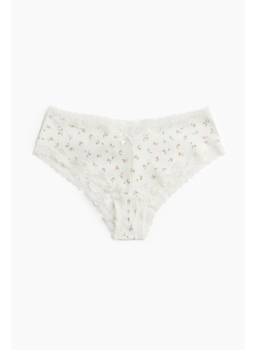 H&M 3-Pack Cotton And Lace Hipster Briefs
