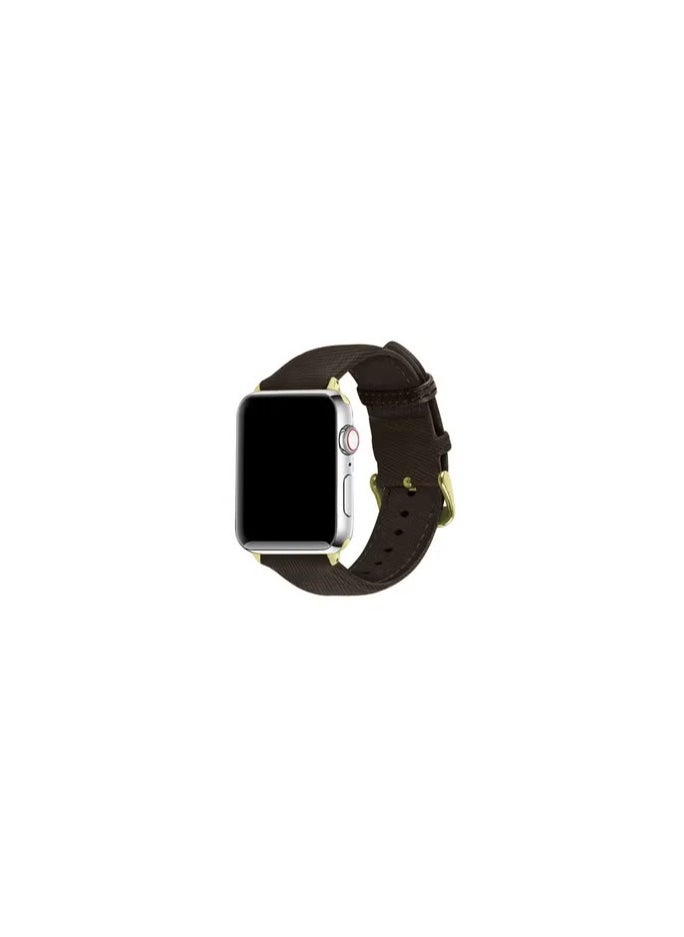 CATANES - Apple Watch Band 41mm/40mm/38mm Premium Leather Band Buckle Strap Wristband Dark Brown - Image 1