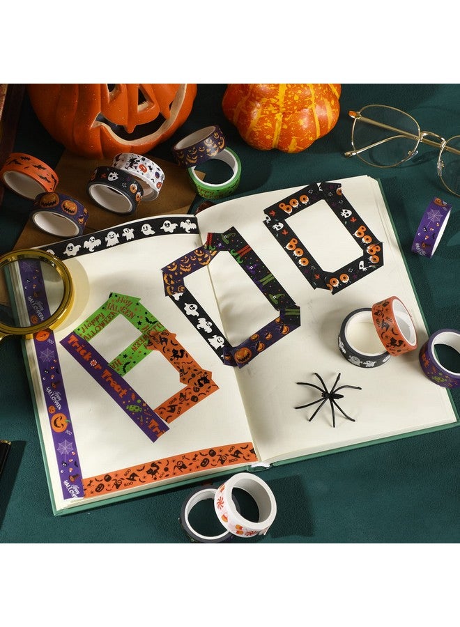 SANNIX 12 Rolls Halloween Washi Tape 15Mm Wide Halloween Pumpkin Ghost Bat Masking Tape For Diy Crafts And Scrapbooking - Image 3