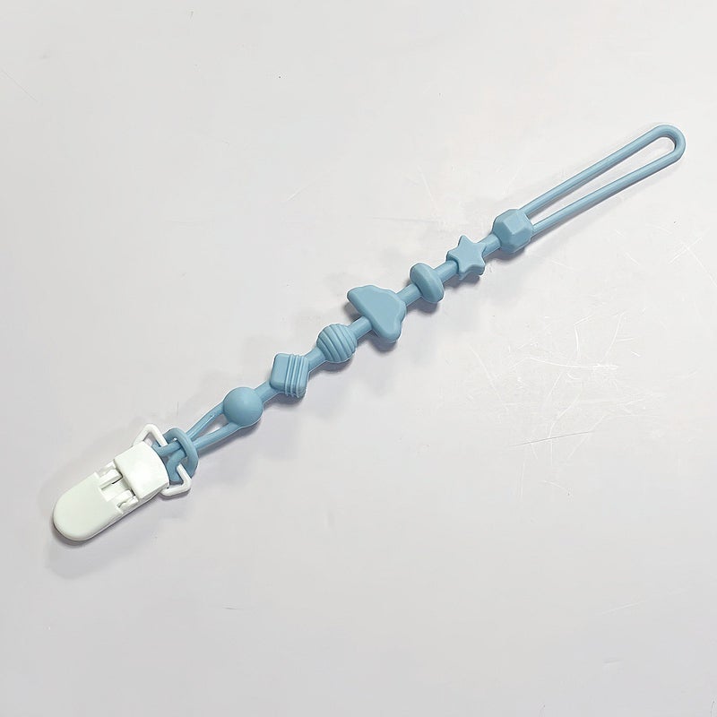 Xs Silicone Teething Chain with Anti-Loss Strap - Baby Teether Toy - Image 1