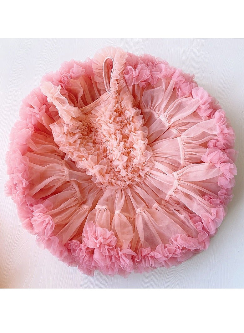 3Y Toddler Baby Girl Dress, Sweet Pink Ruffled Tulle Skirt, Perfect for Summer, Birthday Parties, Dance & Special Occasions, Fit for Height 100cm  - Image 5