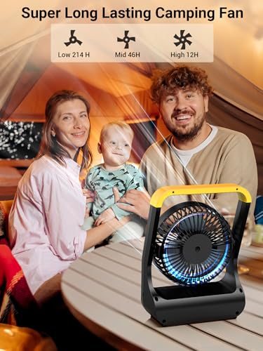 Gazeled F15 Battery Powered Fan, Long Lasting Battery Operated Fans for Camping, Portable D-Cell Desk Fan with Timer, 3 Speeds, Whisper Quiet, 180° Rotation, for Office, Bedroom, Outdoor, 5'' - Image 3