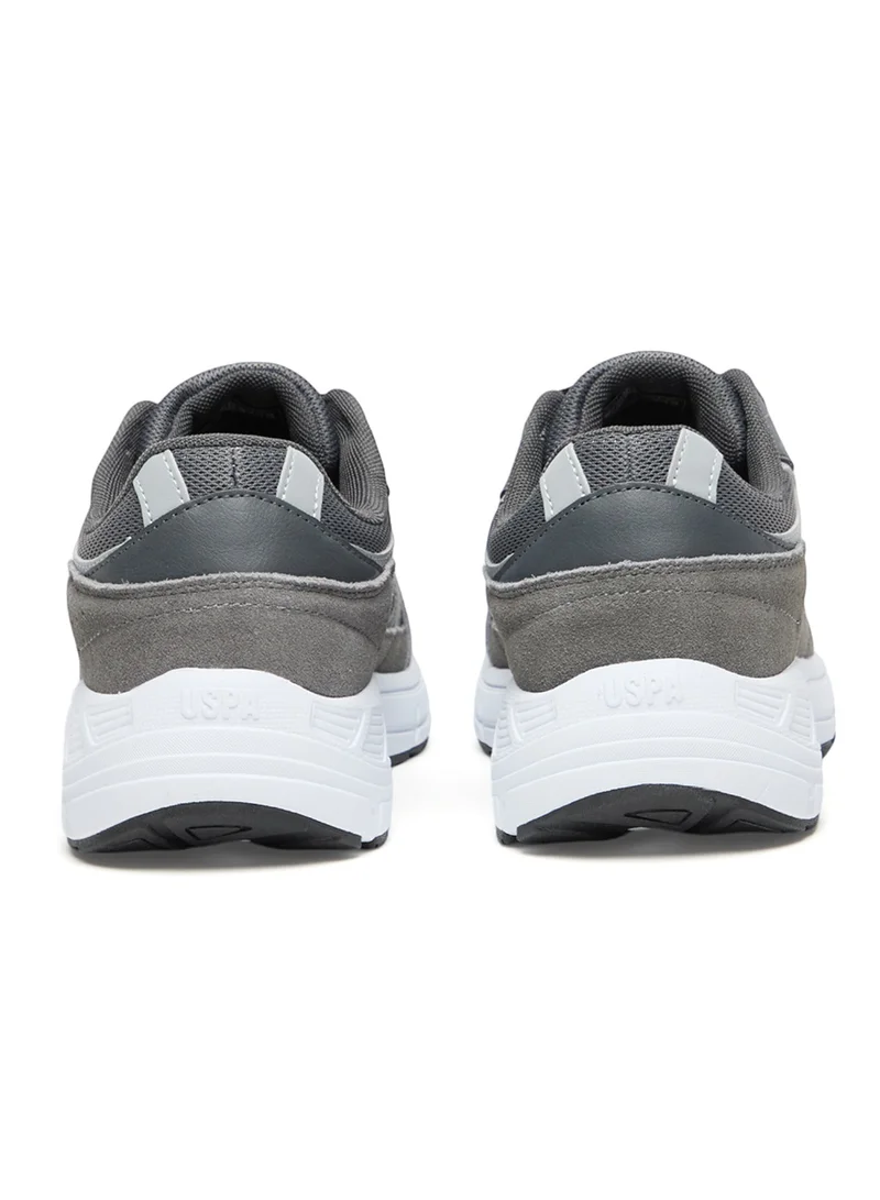 U.S. Polo Assn. Men's Grey Low-Top Sneakers - Modern Lace-Up Design, Versatile Shoes for Casual Outfits