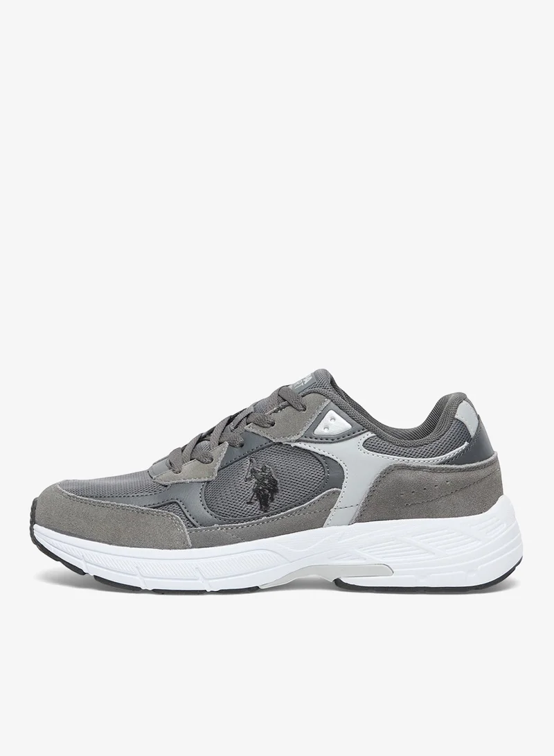 U.S. Polo Assn.  Men's Grey Low-Top Sneakers - Modern Lace-Up Design Shoes, Versatile Shoes for Casual Outfits for Men | Best Price UAE