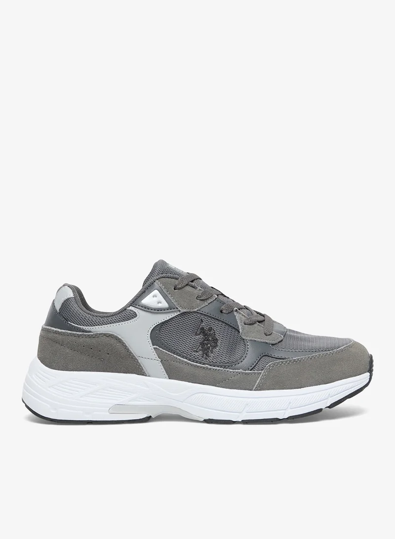 U.S. Polo Assn.  Men's Grey Low-Top Sneakers - Modern Lace-Up Design Shoes, Versatile Shoes for Casual Outfits for Men | Best Price UAE