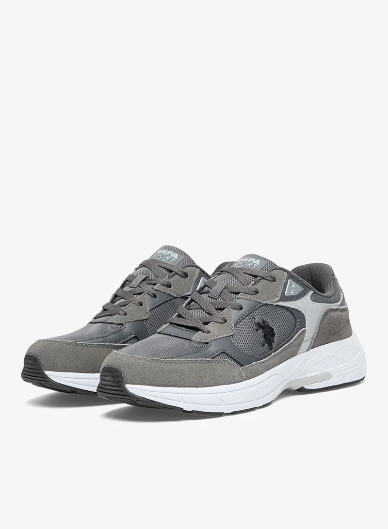 U.S. Polo Assn.  Men's Grey Low-Top Sneakers - Modern Lace-Up Design Shoes, Versatile Shoes for Casual Outfits for Men | Best Price UAE