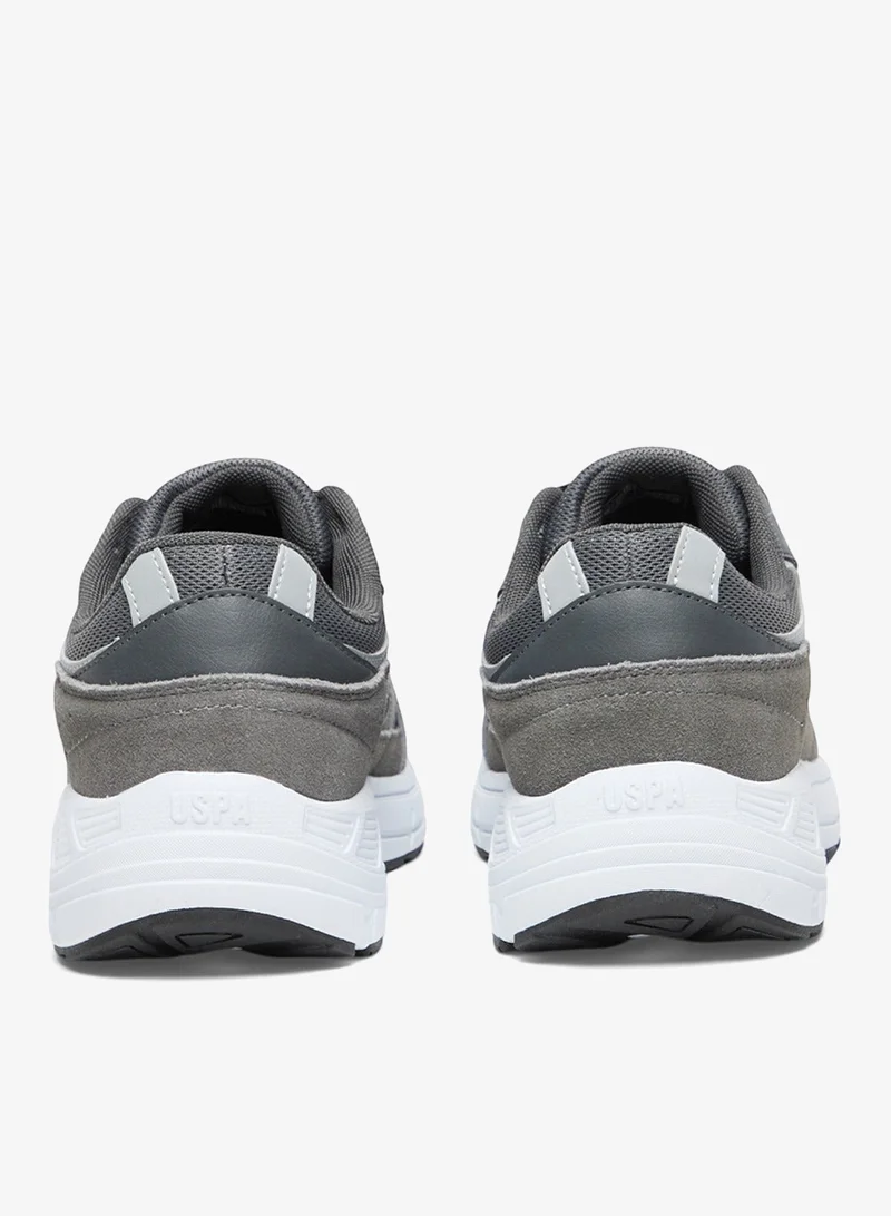 U.S. Polo Assn.  Men's Grey Low-Top Sneakers - Modern Lace-Up Design Shoes, Versatile Shoes for Casual Outfits for Men | Best Price UAE