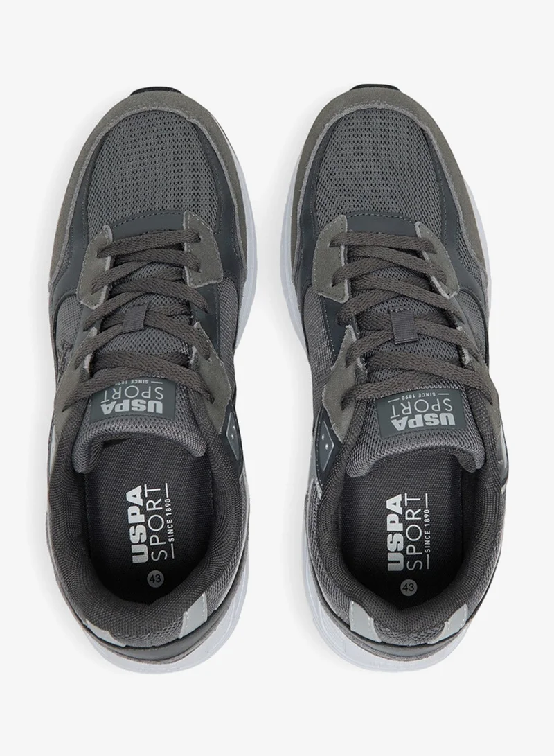 U.S. Polo Assn.  Men's Grey Low-Top Sneakers - Modern Lace-Up Design Shoes, Versatile Shoes for Casual Outfits for Men | Best Price UAE