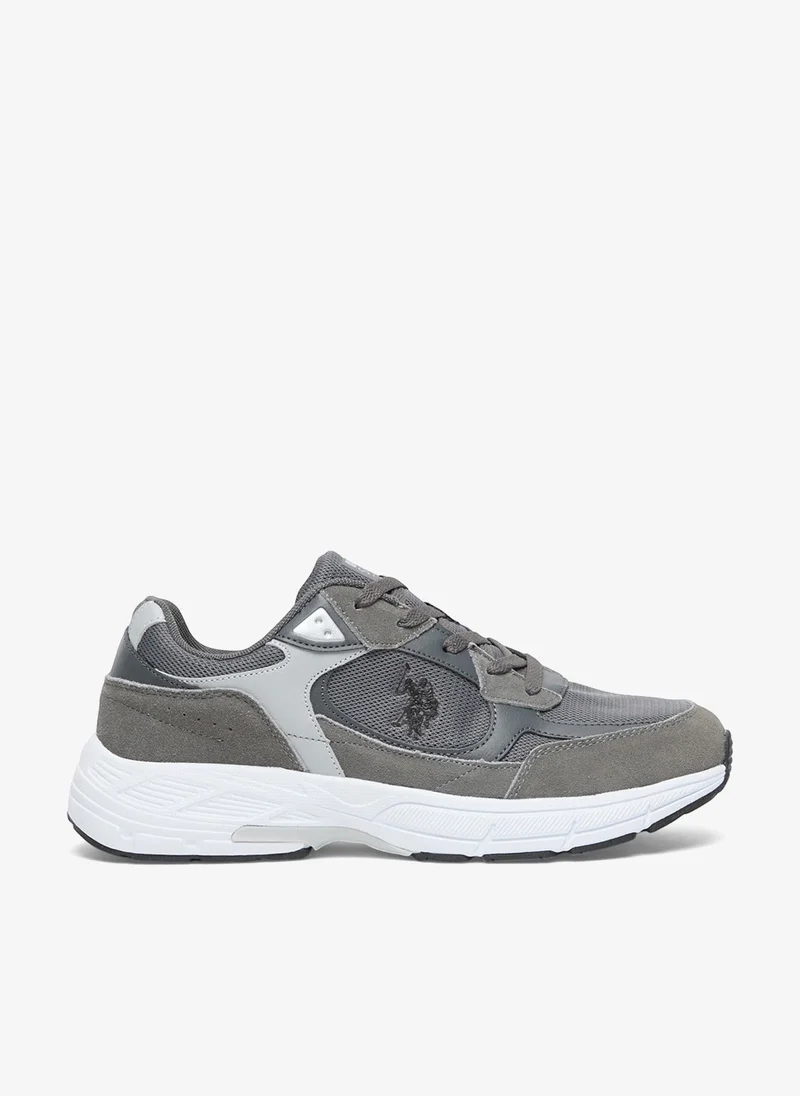 U.S. Polo Assn. Men's Grey Low-Top Sneakers - Modern Lace-Up Design Shoes, Versatile Shoes for Casual Outfits