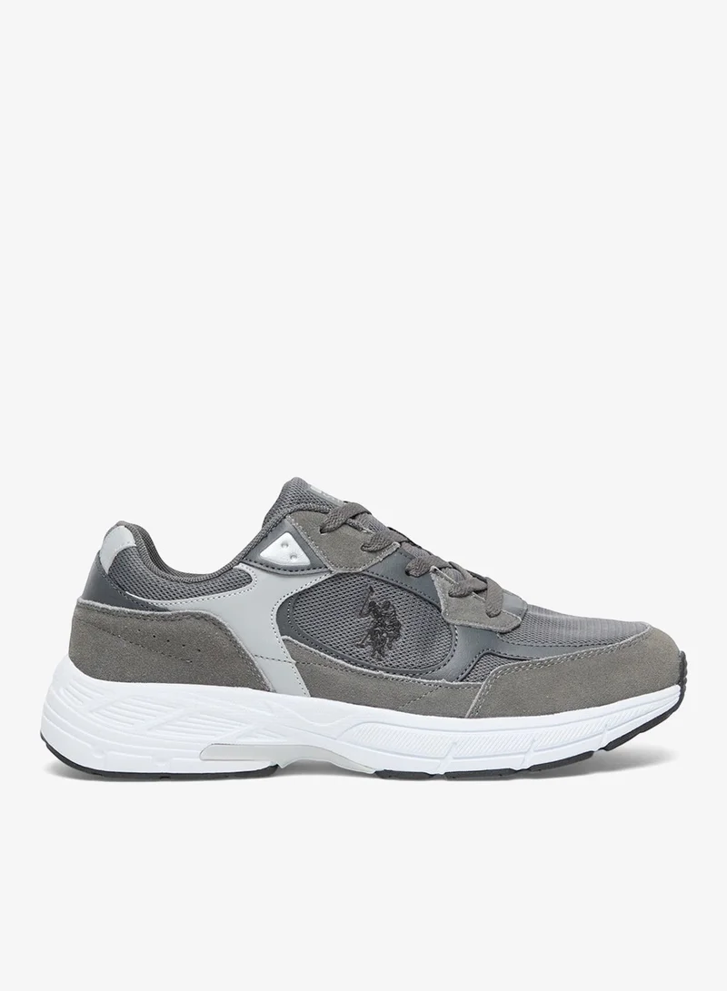 U.S. Polo Assn. Men's Grey Low-Top Sneakers - Modern Lace-Up Design Shoes, Versatile Shoes for Casual Outfits