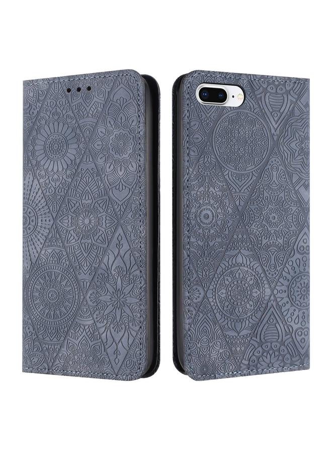 اس-توب جراب لهاتف iPhone 7 Plus / 8 Plus مصنوع من الجلد المنقوش العرقي الممتص - Image 1