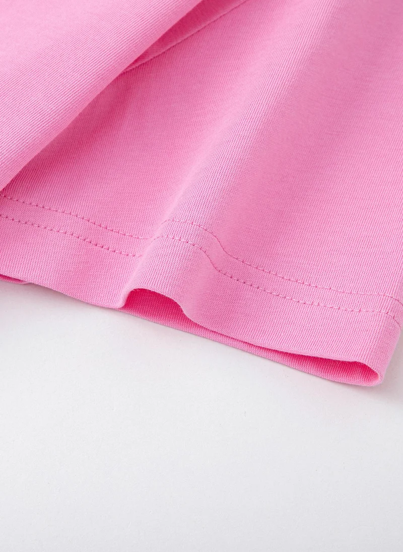 Balabala Pink Kids Unisex Round v-neck short-sleeved T-shirt  | Best Price UAE