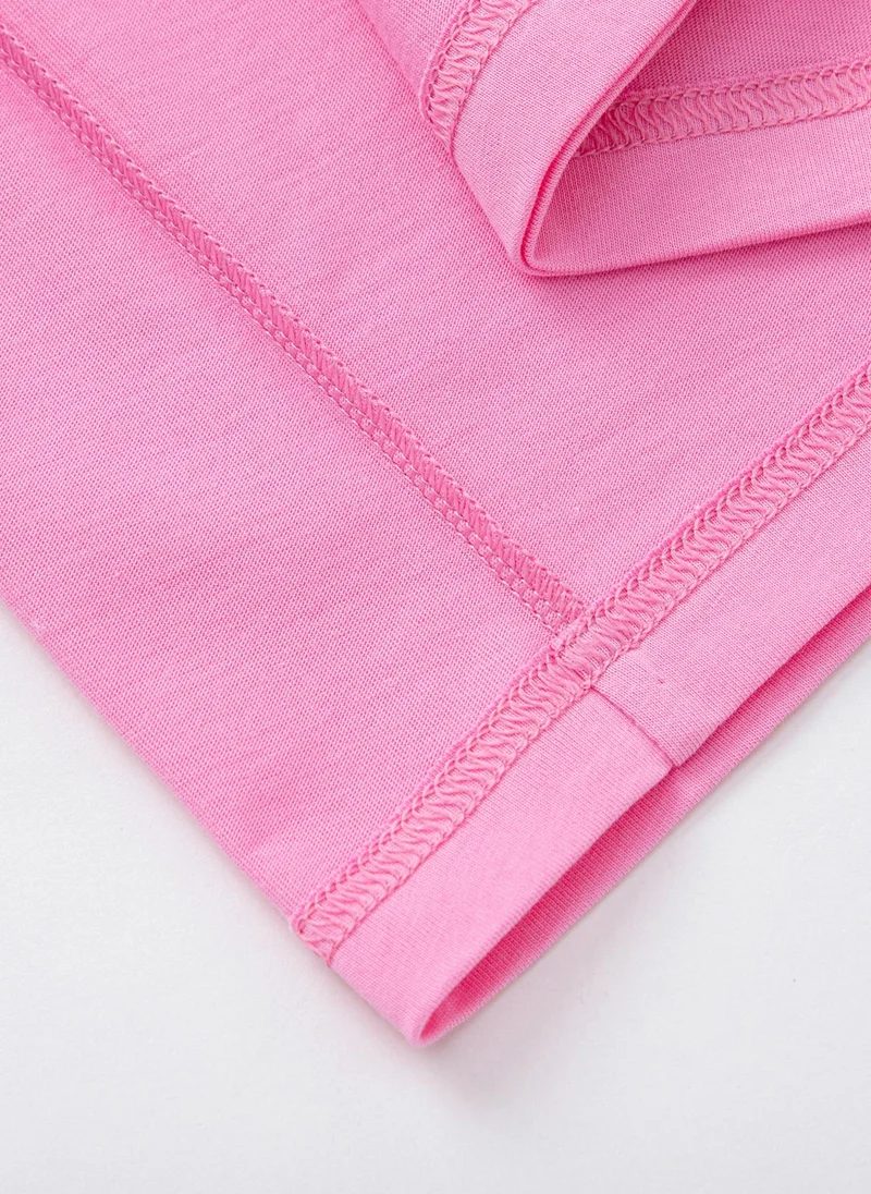 Balabala Pink Kids Unisex Round v-neck short-sleeved T-shirt  | Best Price UAE