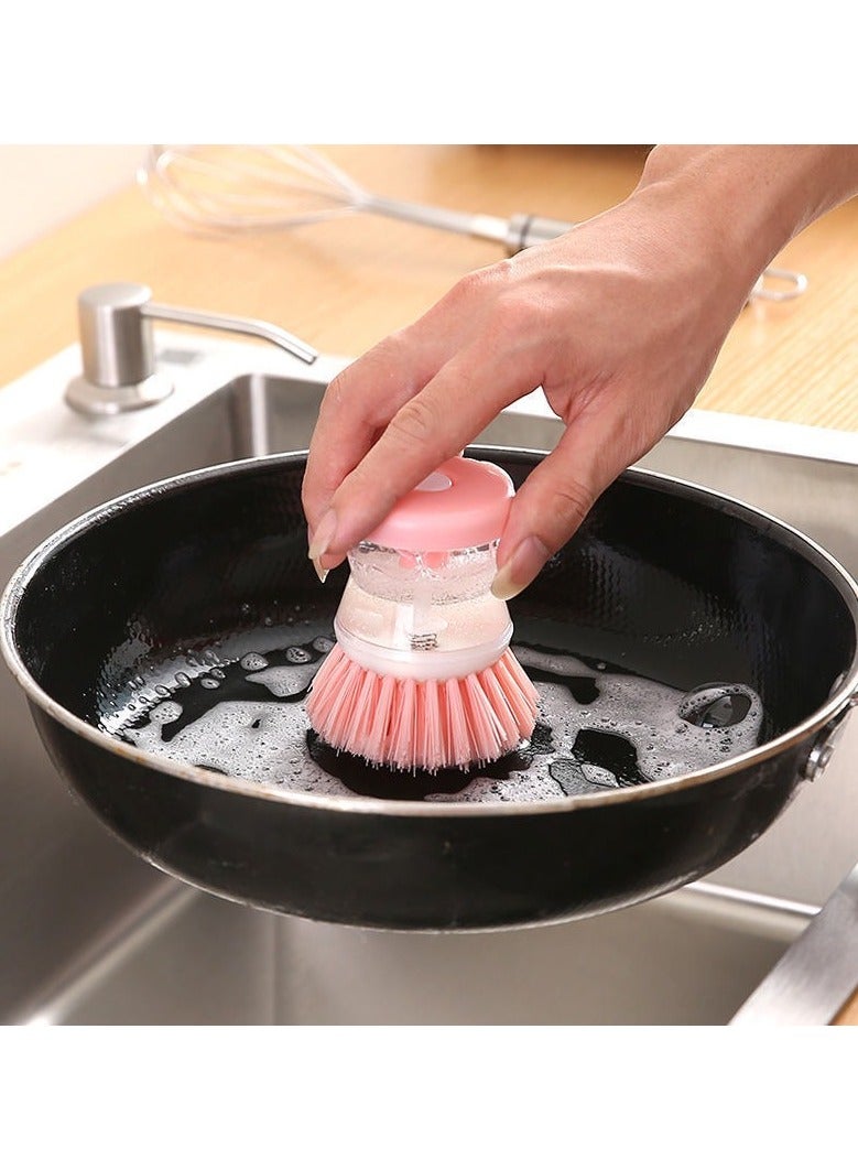 يوكانبي فرشاة غسيل الصحون الهيدروليكية (3 قطع أرجواني/وردي/أزرق) - فرشاة مطبخ متعددة الاستخدامات مع خزان تنظيف، أداة تنظيف قدور قوية - Image 3