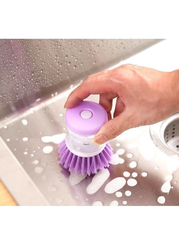 يوكانبي فرشاة غسيل الصحون الهيدروليكية (3 قطع أرجواني/وردي/أزرق) - فرشاة مطبخ متعددة الاستخدامات مع خزان تنظيف، أداة تنظيف قدور قوية - Image 4