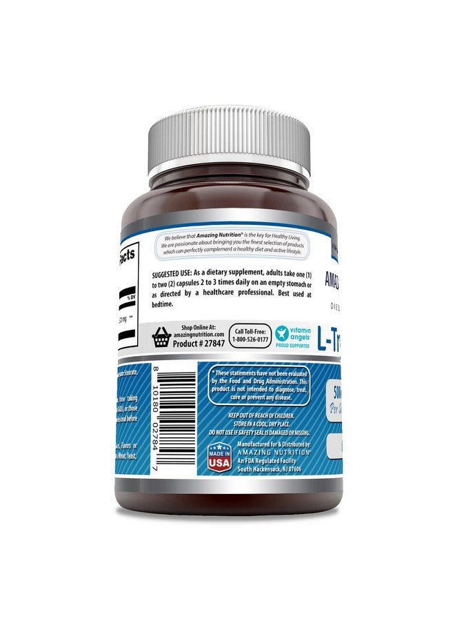 Amazing Nutrition Amazing Formulas L-Tryptophan Supplement | 500 Mg Per Serving | 60 Capsules | Non-GMO | Gluten-Free | Made in USA  - Image 3