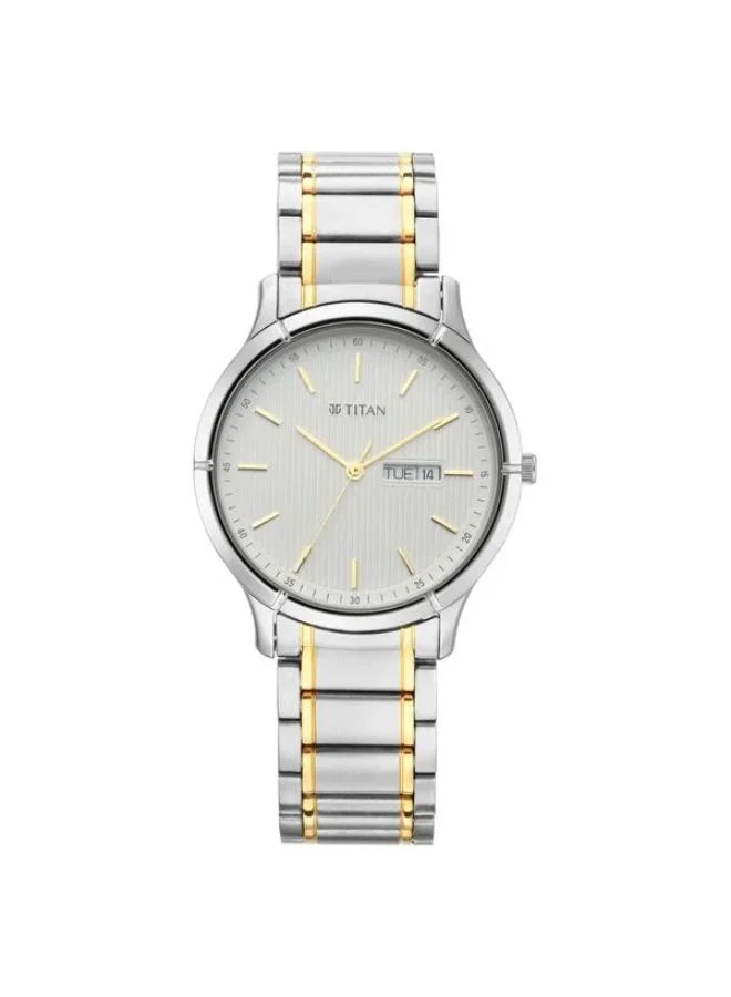 تيتان Men Multifunction Display Watch With Two Toned Metal Strap - 1775BM02