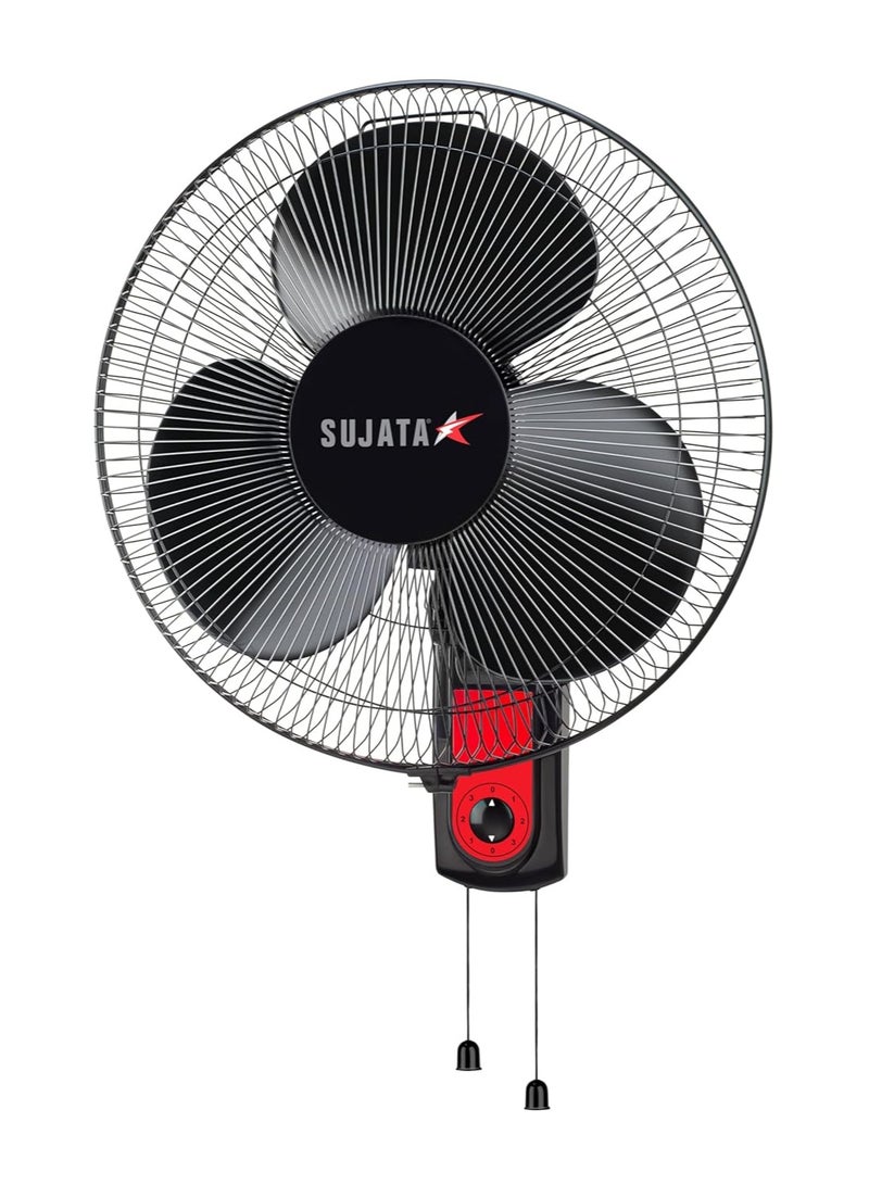Sujata Wall Fan | 2 Year Warranty | 400 mm Sweep,1350 RPM | 100% Copper Winding Motor | Heavy Duty Wall Fan for Living Room, Wall Mount Fan with 3 Speed Control (SWF27 - Black) - Image 1