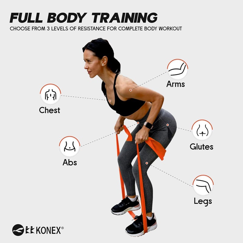 KONEX Natural Latex Resistance Thera Band | Durable & Stretchable | Ideal for Yoga, Pilates, Full Body Workout, Muscle Toning, Weight Training, Stretching & Body Conditioning (Red, 4.5-7 Kg) - Image 4