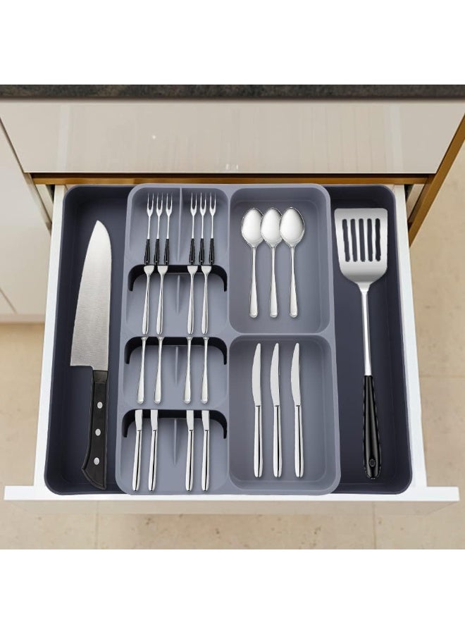 Kitchen Drawer Organizer Tray, Adjustable Cutlery Tray Storing Organizing Cutlery, Utensil Holder and Cutlery Tray - Image 3