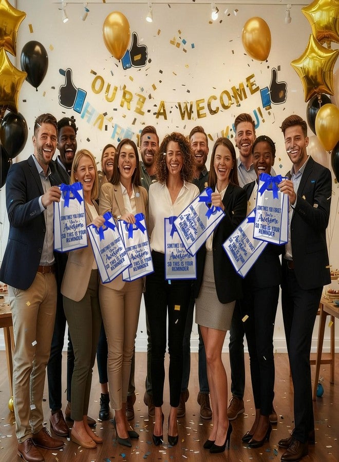 Shinylin 24 Pcs Employee Appreciation Clear Gift Bags Inspirational Clear Plastic Gift Bag with Handle Sometimes You Forget Reusable Thank You Party Favor Bag for Employee Coworker, 10 x 7 x 3.1, Blue - Image 3