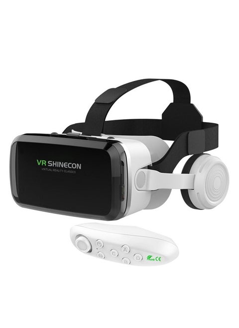 نظارة VR SHINECON Thousand Magic Mirror، نظارة VR، إصدار سماعة الرأس G04BS Bluetooth، خوذة واقع افتراضي ثلاثية الأبعاد للهواتف الذكية + يد تحكم Y1