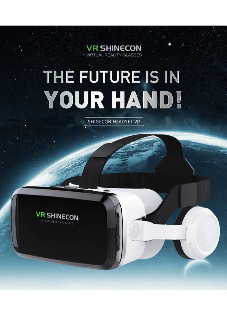 نظارة VR SHINECON Thousand Magic Mirror، نظارة VR، إصدار سماعة الرأس G04BS Bluetooth، خوذة واقع افتراضي ثلاثية الأبعاد للهواتف الذكية + يد تحكم Y1