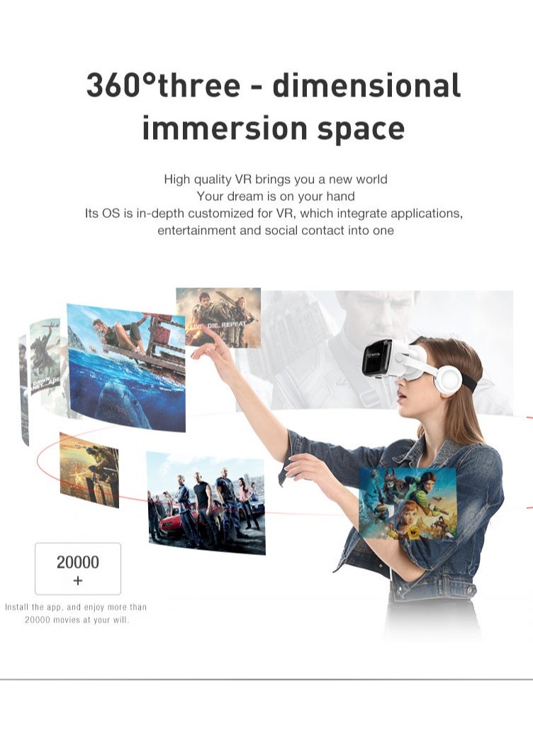 نظارة VR SHINECON Thousand Magic Mirror، نظارة VR، إصدار سماعة الرأس G04BS Bluetooth، خوذة واقع افتراضي ثلاثية الأبعاد للهواتف الذكية + يد تحكم Y1