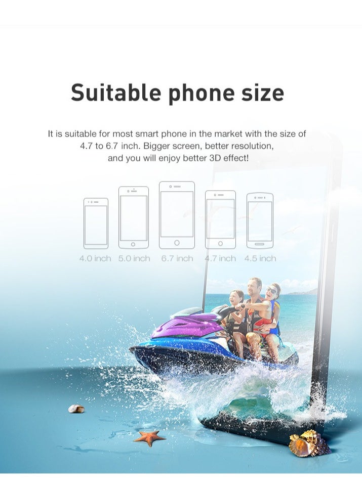 نظارة VR SHINECON Thousand Magic Mirror، نظارة VR، إصدار سماعة الرأس G04BS Bluetooth، خوذة واقع افتراضي ثلاثية الأبعاد للهواتف الذكية + يد تحكم Y1