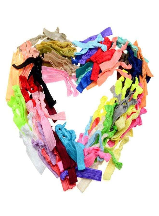 manipepe 120 No Crease Ribbon Elastics Hair Ties Women Yoga Knotted Ponytail Holder Assorted Color - Image 2
