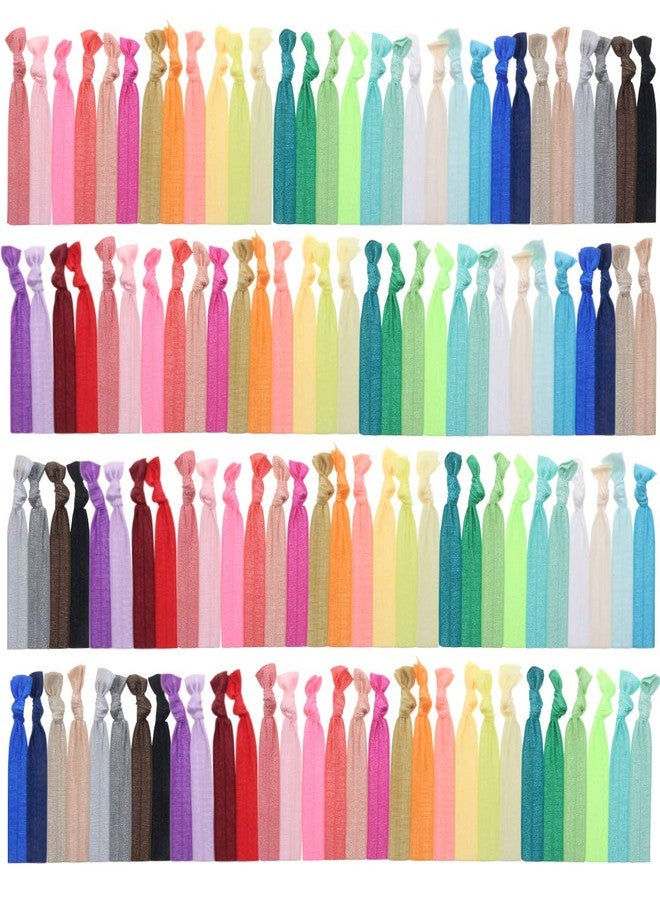 manipepe 120 No Crease Ribbon Elastics Hair Ties Women Yoga Knotted Ponytail Holder Assorted Color - Image 1