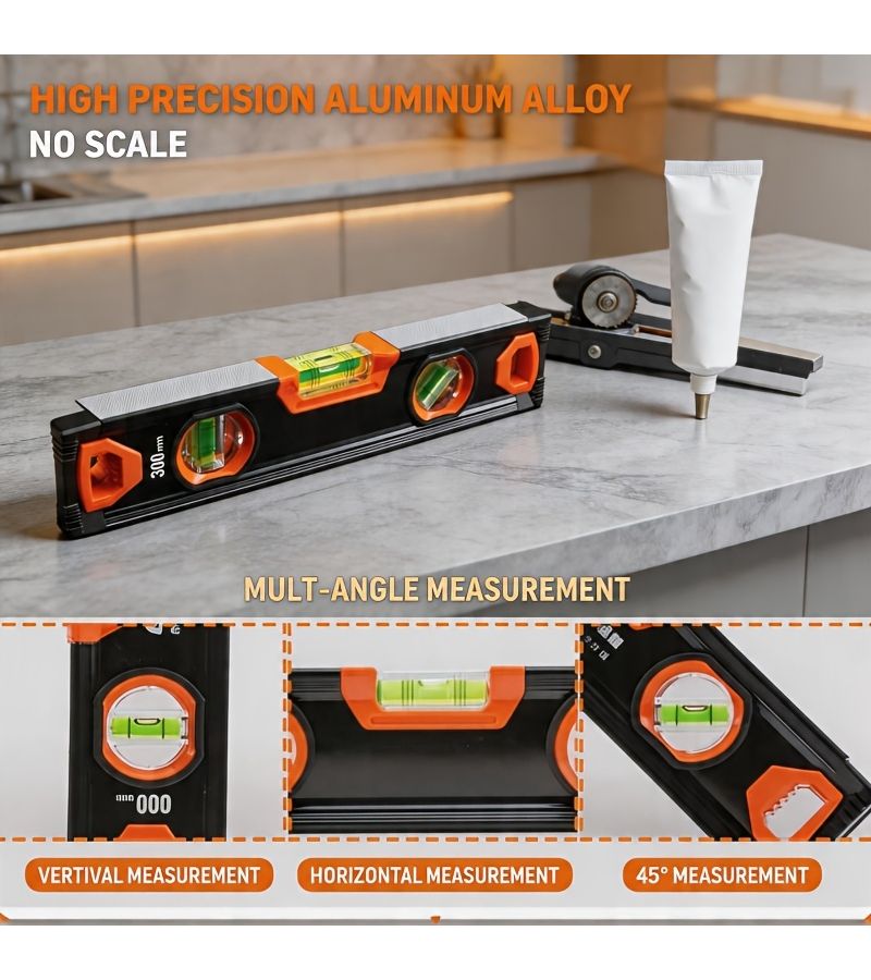 Portable 300mm Magnetic Level Tool For Accurate Building Construction Measuring - Image 2