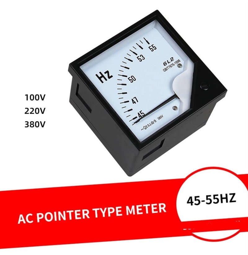 380V AC Frequency Meter 45 55Hz Square Pointer Voltage Meter 80 80mm - Image 3