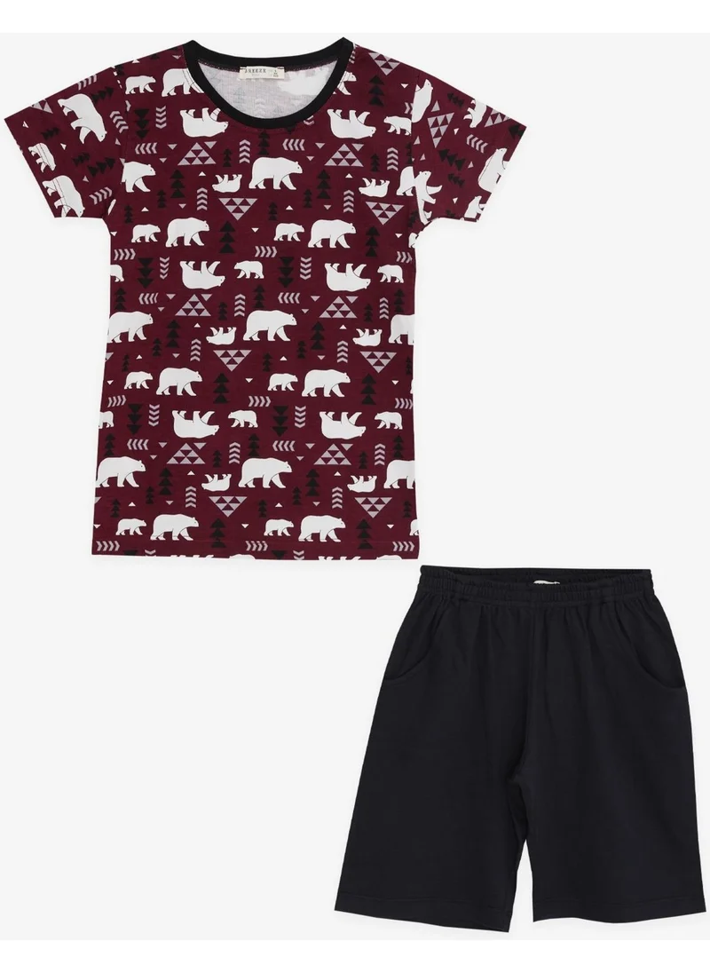 بريز Girls & Boys Boy's Pajama Set with Shorts, Cute Polar Bear Pattern, Age 4-8, Cherry Rotten