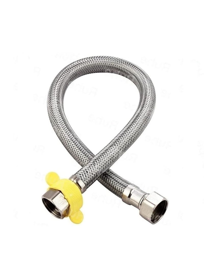 HOSEMART HOSEMART 24 Inch Pack of 2 Heavy Duty SS Stainless Steel Connection Pipe for Geysers Wash Basins Kitchen Sink Toilet Flush Tanks Bathroom Bath Tubs  - Image 2