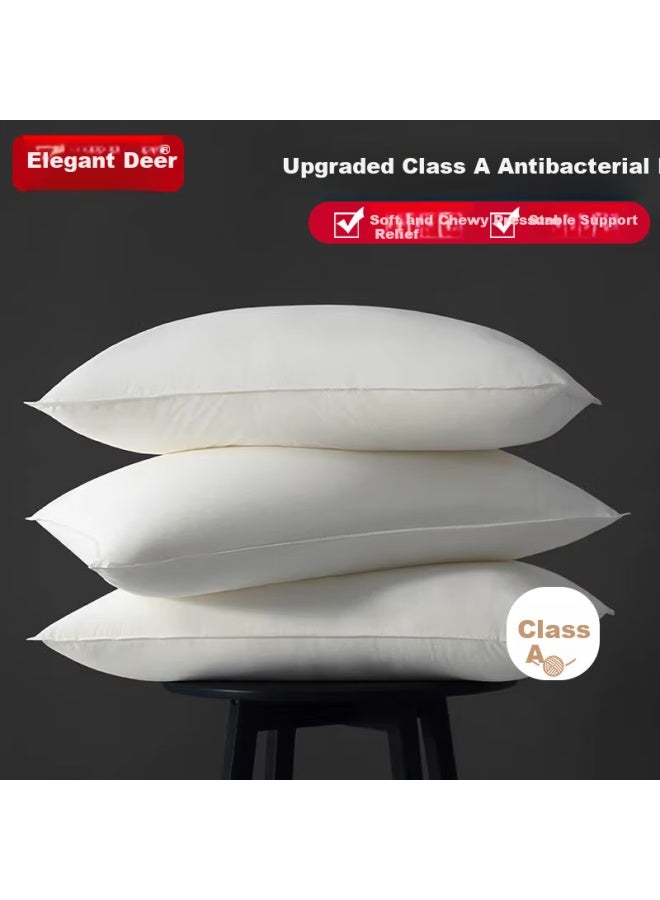Yalu Fiber Pillow Core Dormitory Home Sleep Cervical Vertebrae Pillow Yunjin Velvet Antibacterial Pillow High Pillow 48*74cm Single Pack - Image 1