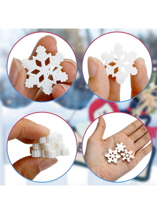 Onukaly 60Pieces Resin Snowflakes For Crafts, 3 Sizes White Glitter Resin Snowflakes Christmas Decorations And For Diy Cell Phone Case Material And Hair Accessories (White) - Image 4