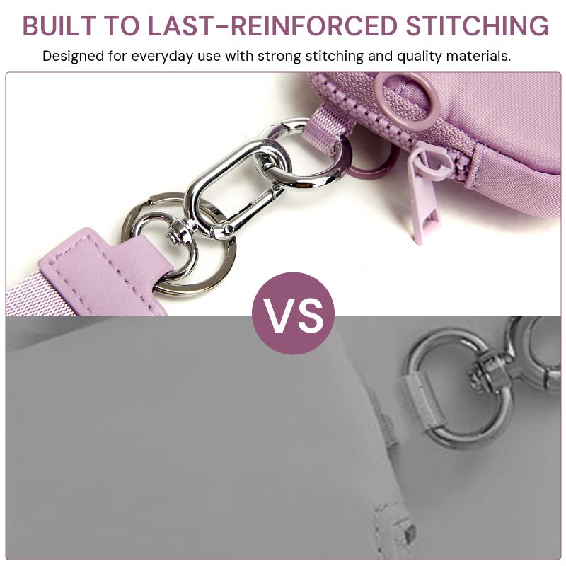 YDF Keychain Wallet for Women Mini Zip Card Holder with ID Window Coin Purse Detachable Wristlet Small Wallets Light Purple - Image 5