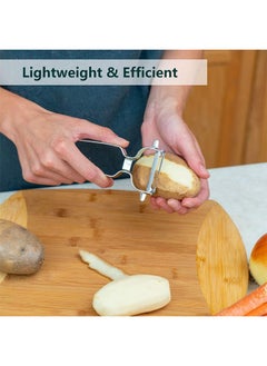 HS Stainless Steel Peeler For Vegetables And Fruits Vegetable Peeler Potato peelers Easy To Peel And Clean Premium Stainless Steel Peelers For Kitchen For Veggie Carrot Fruit  - Image 4