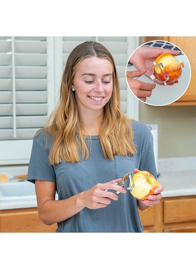 HS - Stainless Steel Peeler For Vegetables And Fruits Vegetable Peeler Potato peelers Easy To Peel And Clean Premium Stainless Steel Peelers For Kitchen For Veggie Carrot Fruit - Image 1