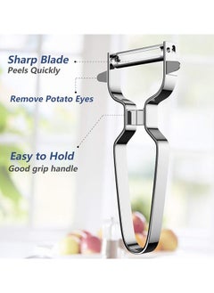HS Stainless Steel Peeler For Vegetables And Fruits Vegetable Peeler Potato peelers Easy To Peel And Clean Premium Stainless Steel Peelers For Kitchen For Veggie Carrot Fruit  - Image 3