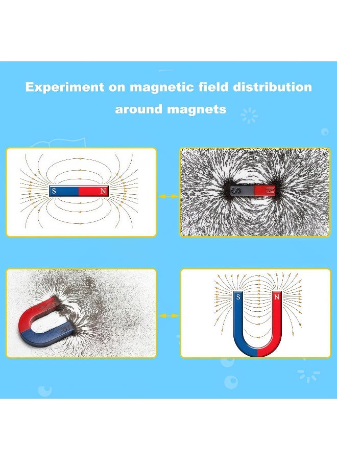 مجموعة مغناطيس كهربائي علمي للأطفال مكونة من 53 قطعة، مجموعة تجارب كهرومغناطيسية، مجموعة مغناطيس تجارب علمية تعليمية تتضمن قضيب/حدوة حصان/حلقة مغناطيس/بوصلة، إلخ، مناسبة للتعلم الممتع في المدرسة المنزلية، مناسبة جدًا للأطفال - Image 5