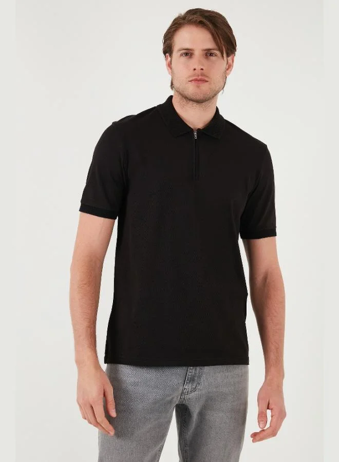 Buratti  Buratti Cotton Regular Fit Half Zipper Polo Collar T Shirt Men's Polo Collar T-Shirt 5901029 for Men | Best Price UAE