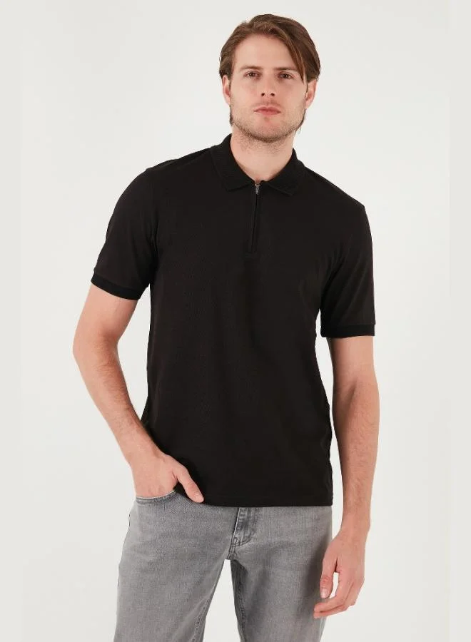 Buratti  Buratti Cotton Regular Fit Half Zipper Polo Collar T Shirt Men's Polo Collar T-Shirt 5901029 for Men | Best Price UAE