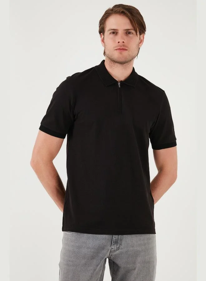 Buratti  Buratti Cotton Regular Fit Half Zipper Polo Collar T Shirt Men's Polo Collar T-Shirt 5901029 for Men | Best Price UAE