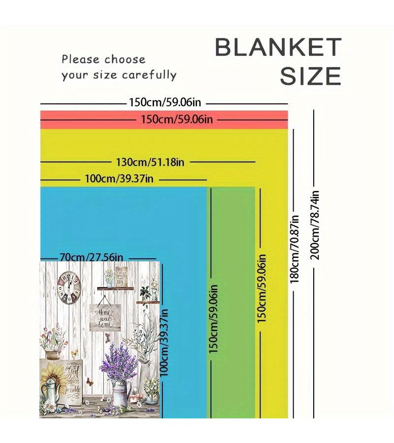 Cozy Lavender Farmhouse Throw Blanket Floral Butterfly Design Home Sweet Home Text Soft Flannel Plush Texture 59 By 78 Inch Bedroom Sofa Decor All Season Comfort Rustic Bedroom Accessory - Image 3