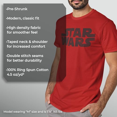 Star Wars Young Men's Simplest Logo T-Shirt, Red Heather, Medium - Image 3