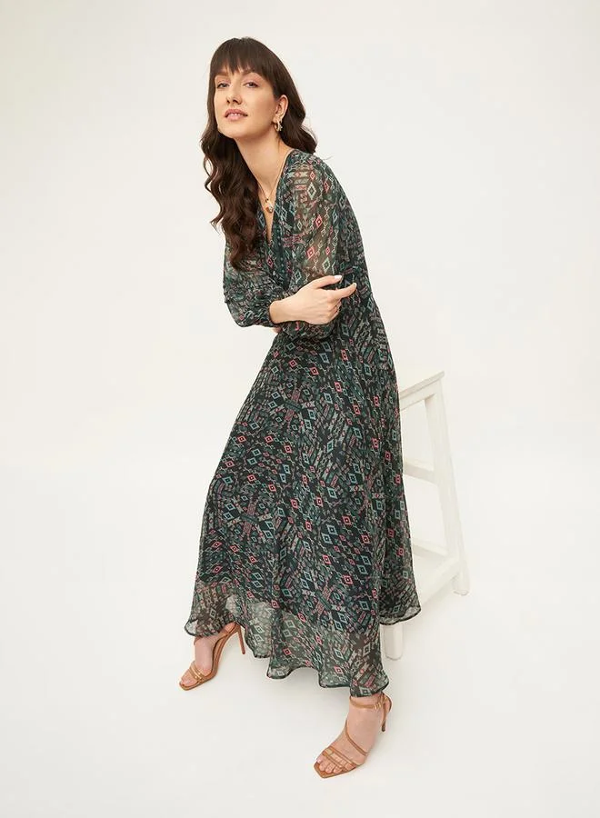 FEMELLA Tribal Print A-Line Maxi Dress