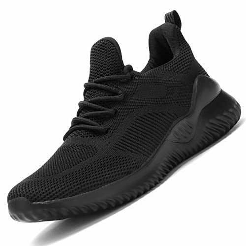 Kapsen Men's Non Slip Running Shoes Ultra Light Breathable Casual Walking Shoes Fashion Sneakers Mesh Workout Sports Shoes Full Black - Image 3